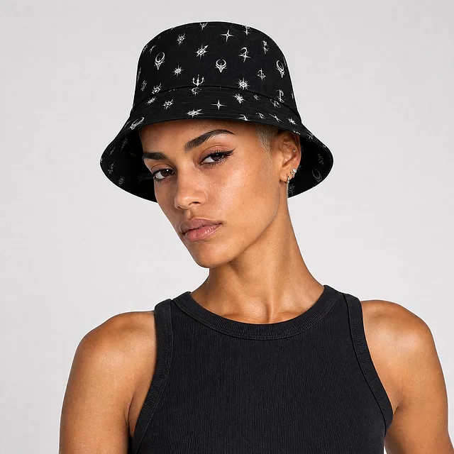 Cosmic Monogram Bucket Hat on model