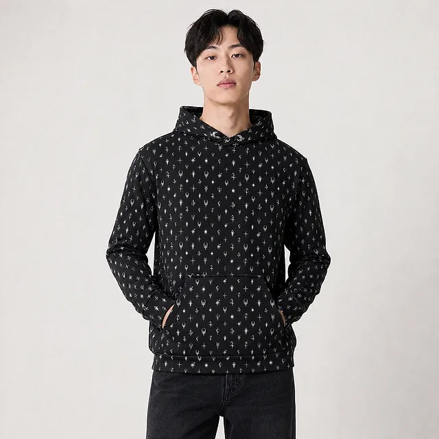 Cosmic Monogram Hoodie on model