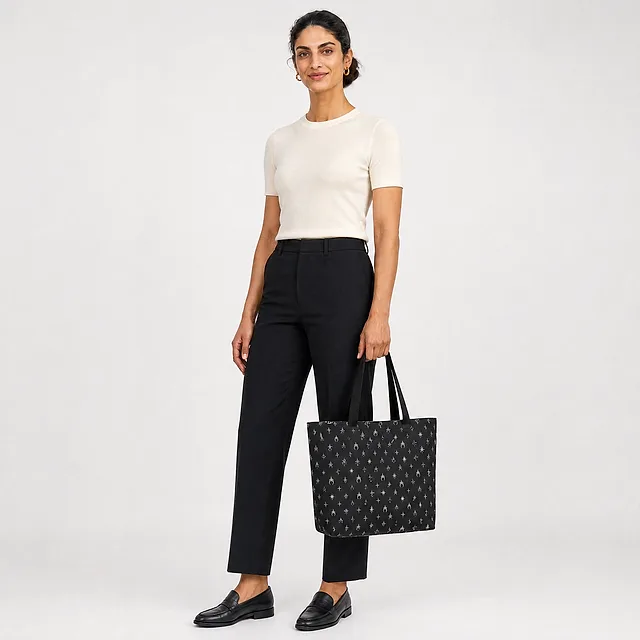Cosmic Monogram Tote on model