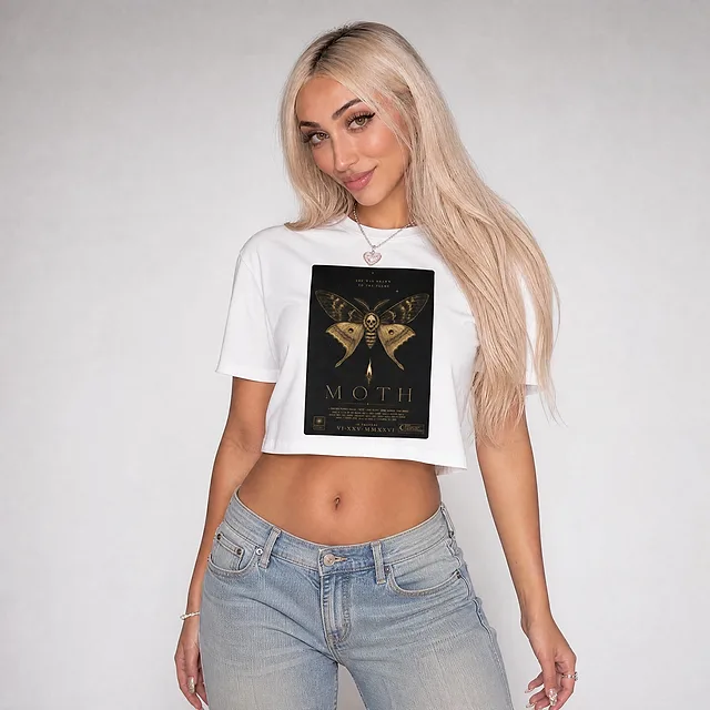 Movie Poster Crop Top on model