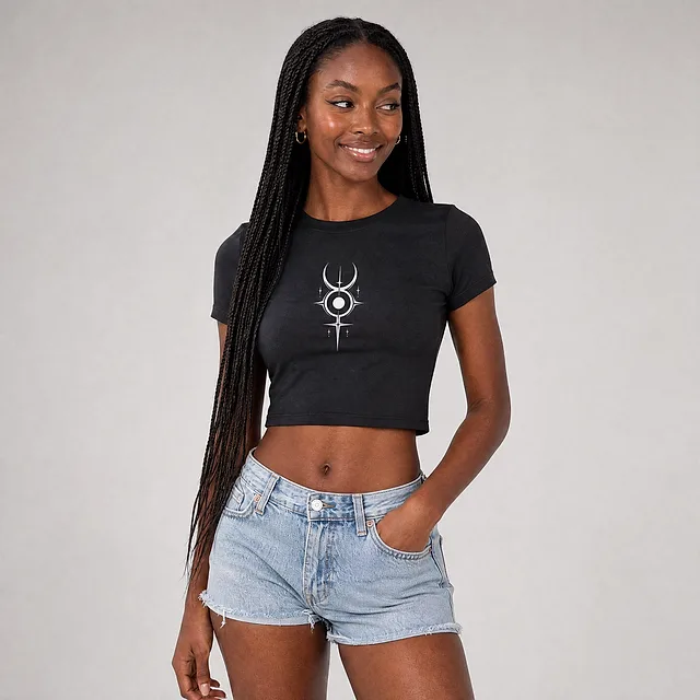 Mercury Sigil Crop Top on model