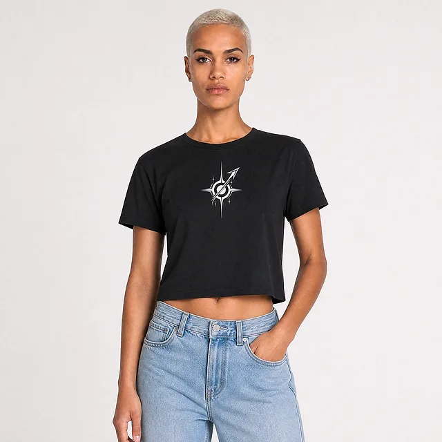 Shooting Star Sigil Crop Top on model