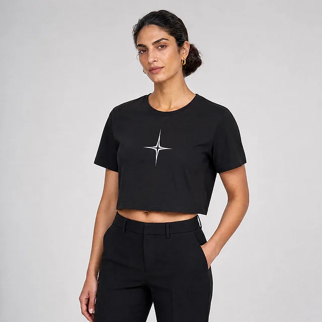 Star Sigil Crop Top on model