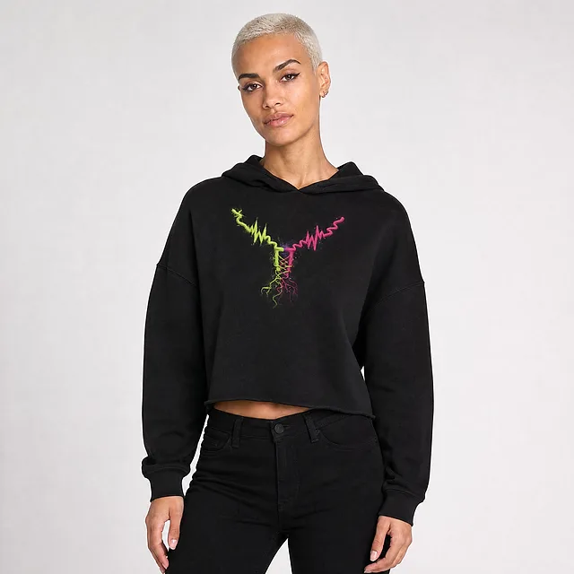 Crosswired Cropped Hoodie on model