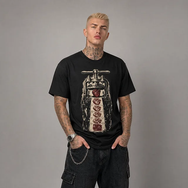 Heart Press Tee on model
