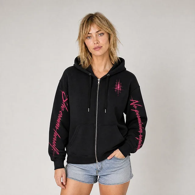 Throne Static Zip Hoodie on model