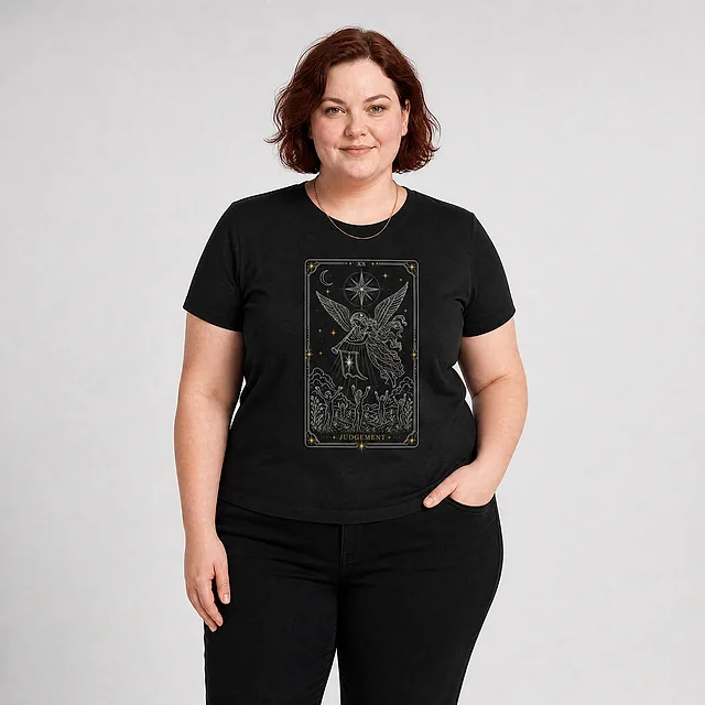 Judgement Tarot Crop Top on model