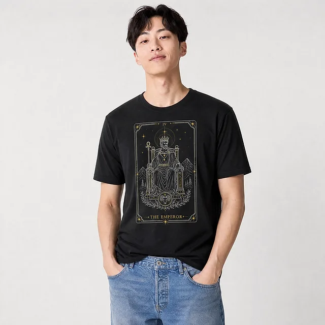 The Emperor Tarot Tee on model