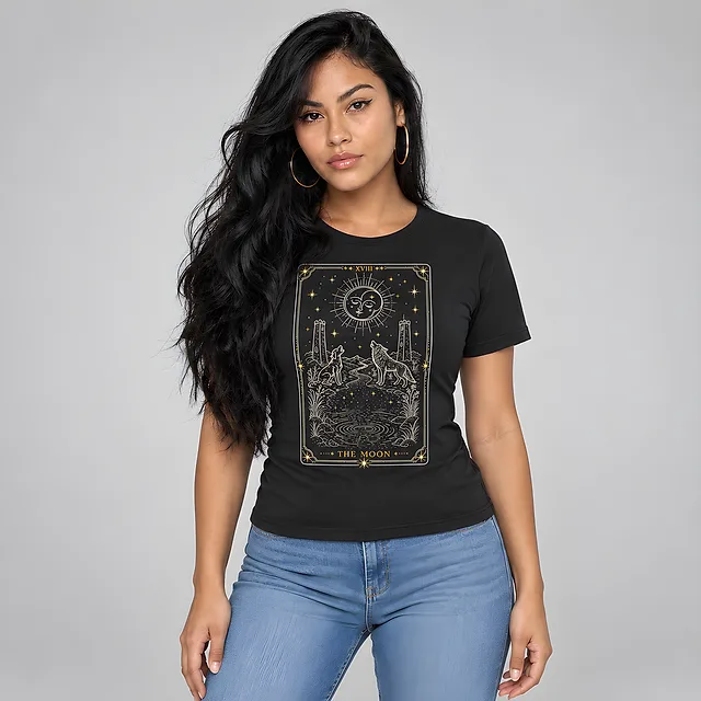 The Moon Tarot Tee on model