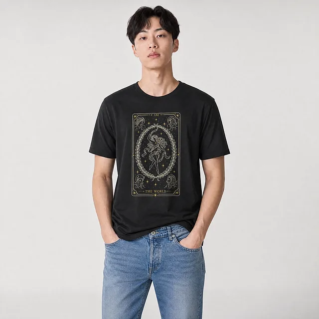 The World Tarot Tee on model