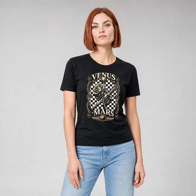 Checkerboard Tee on model