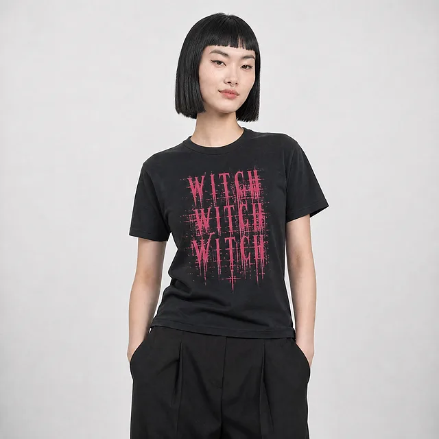 Witch History Glitch Oversized Tee on model