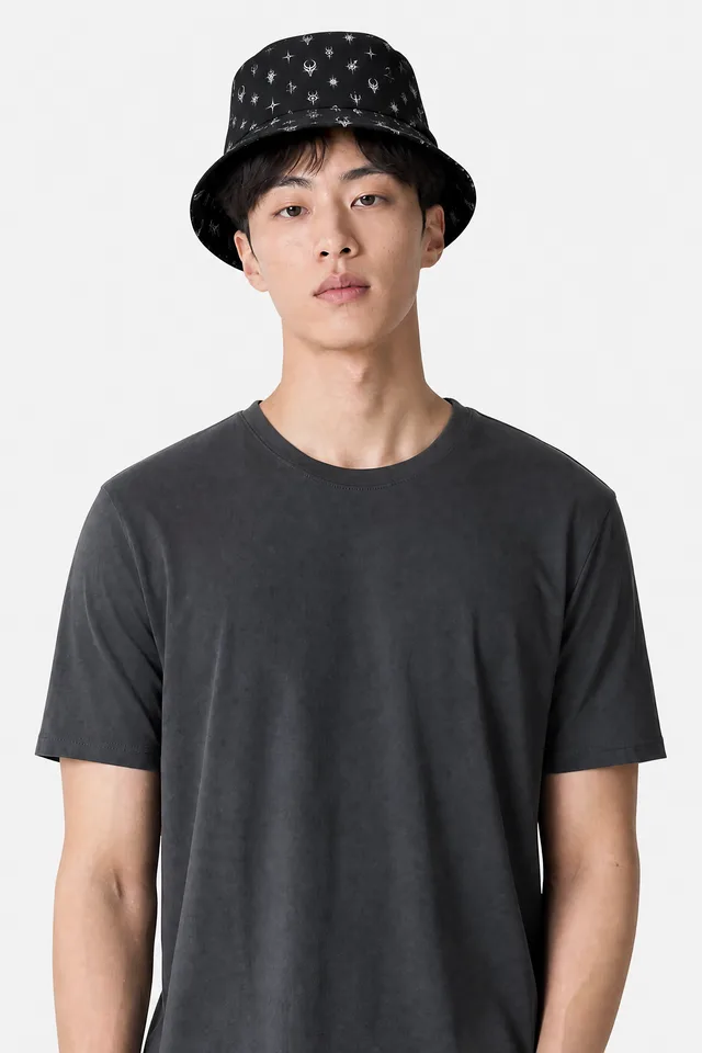 Cosmic Monogram Bucket Hat on model