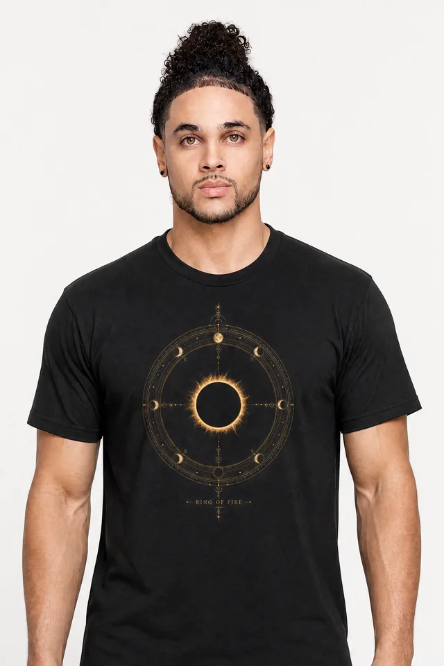Ring of Fire Tee on model