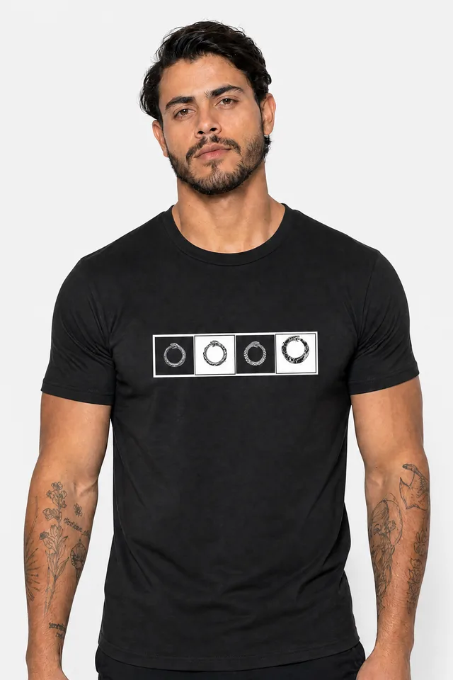 Ouroboros Checkerboard Tee on model