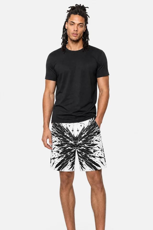 Angel Static Board Shorts on model
