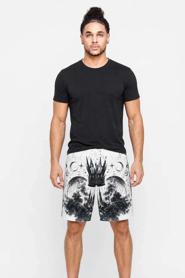 Astral Crown Board Shorts on model