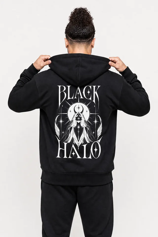 Winged Halo Hoodie on model