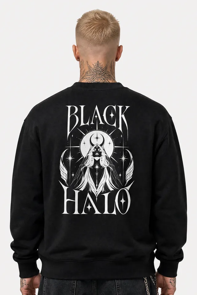 Winged Halo Sweatshirt on model