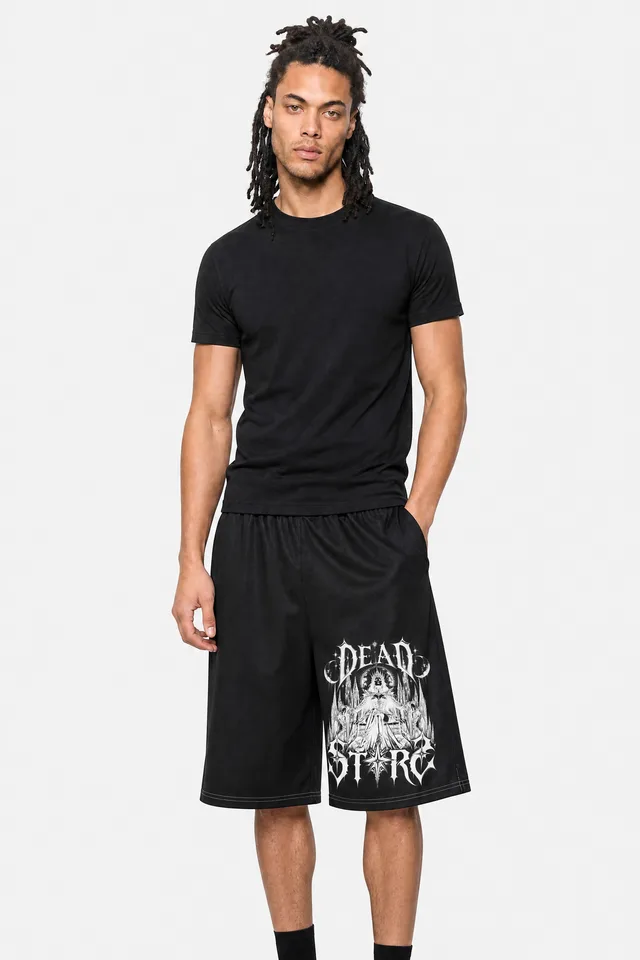 Dead Stars Long Athletic Shorts on model