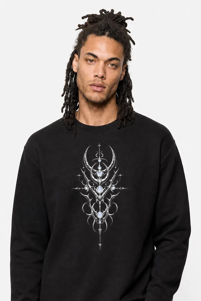 Triple Crescent Sweatshirt on model