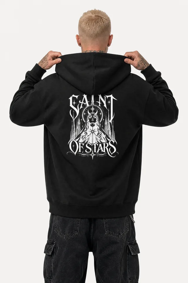Crowned Saint Hoodie on model