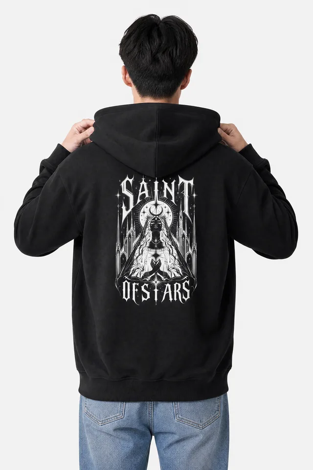 Veiled Prayer Hoodie on model