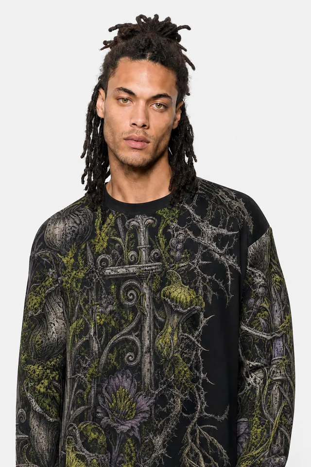 The Soft Thing Ate the Cage Sweatshirt on model