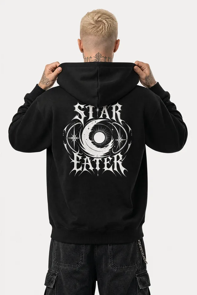 Eclipse Eye Hoodie on model