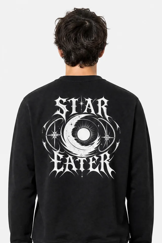 Eclipse Eye Sweatshirt on model
