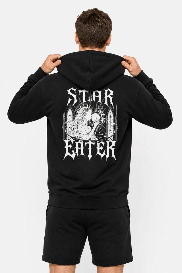 Moon Cradle Hoodie on model