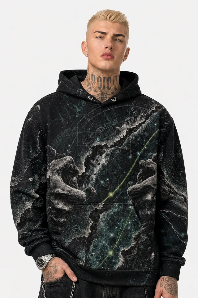 Star Wound Hoodie on model