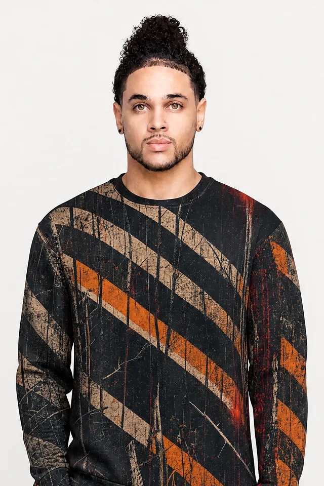 The Stripes Were a Warning Sweatshirt on model