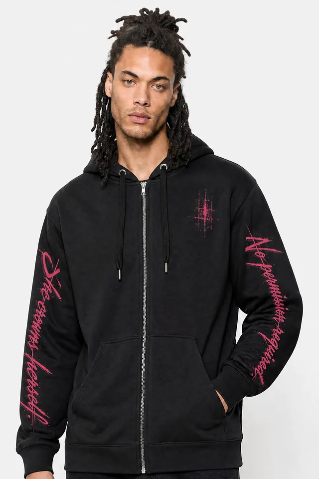 Throne Static Zip Hoodie on model
