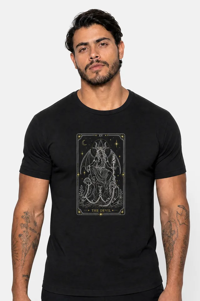 The Devil Tarot Tee on model