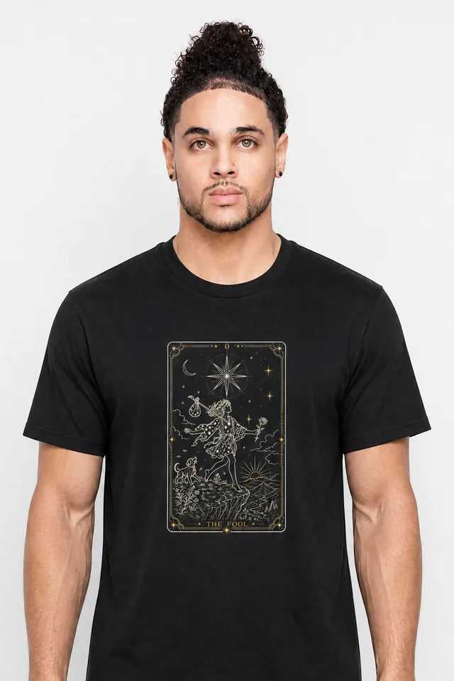 The Fool Tarot Tee on model