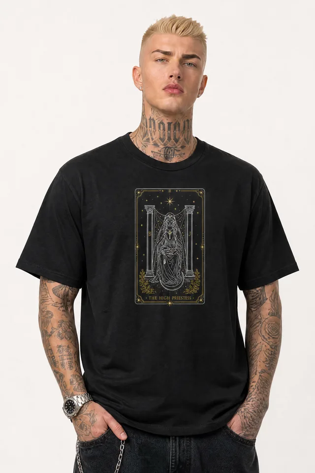 The High Priestess Tarot Tee on model