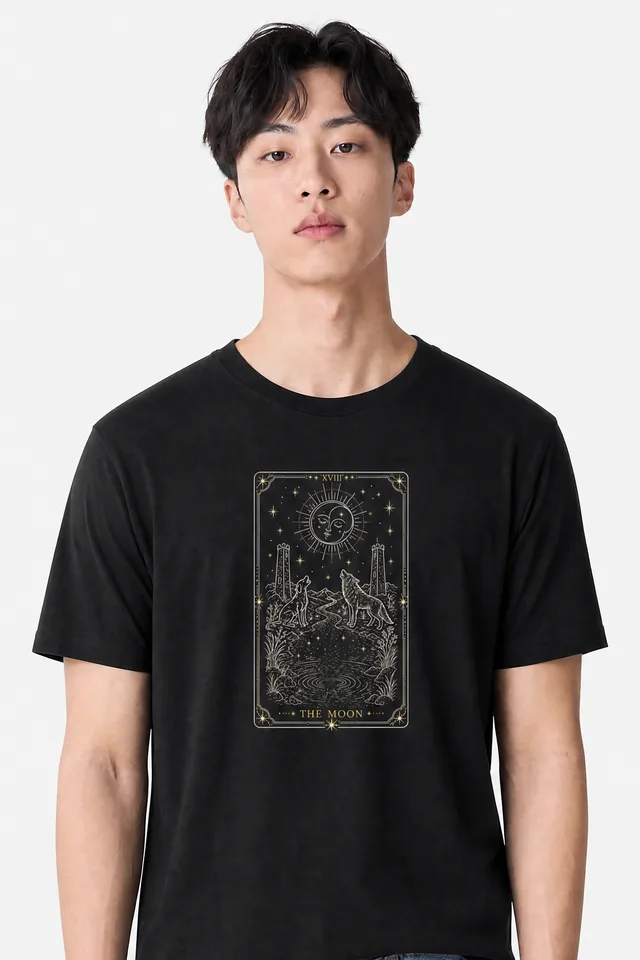 The Moon Tarot Tee on model