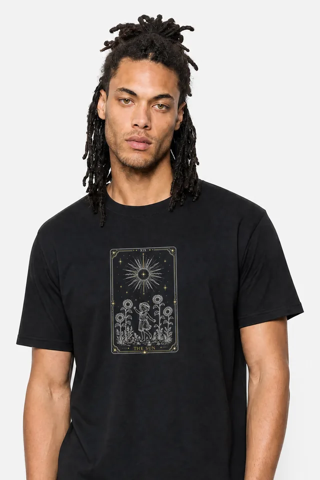 The Sun Tarot Tee on model