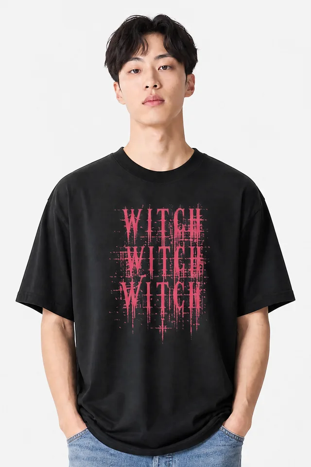 Witch History Glitch Oversized Tee on model