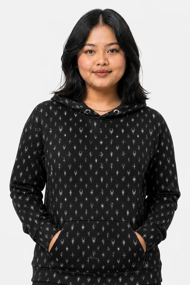 Cosmic Monogram Hoodie on model