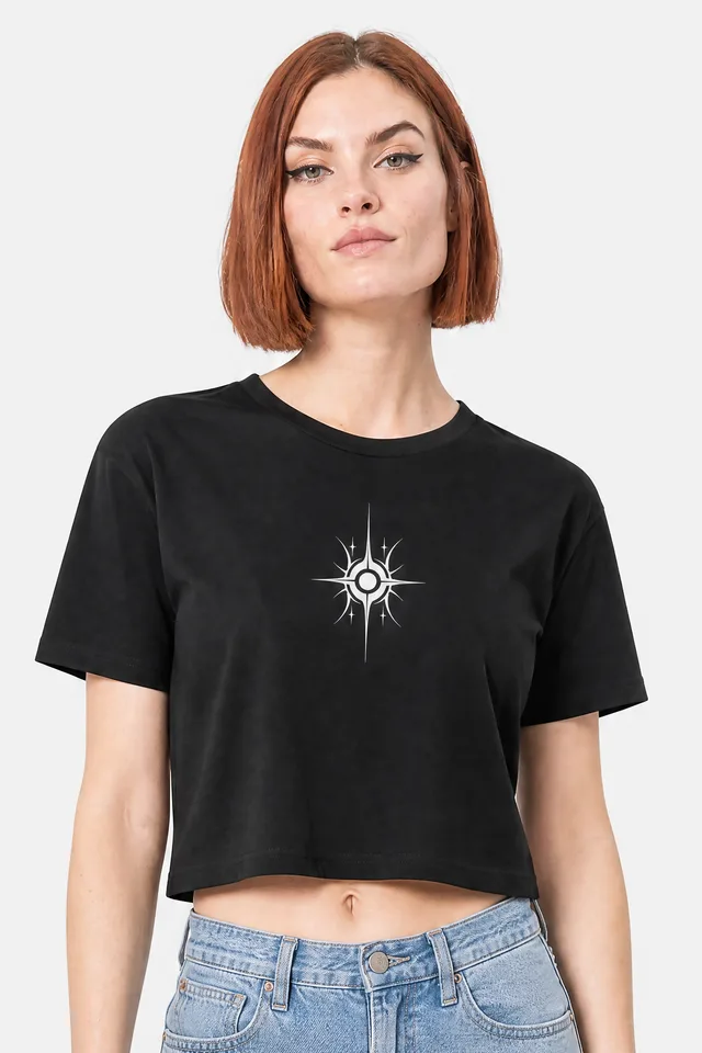 Sun Sigil Crop Top on model
