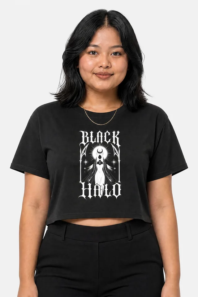 Night Bride Crop Top on model