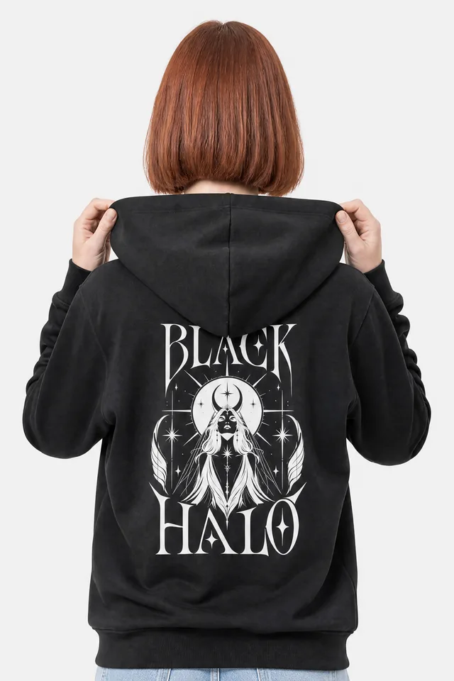 Winged Halo Hoodie on model