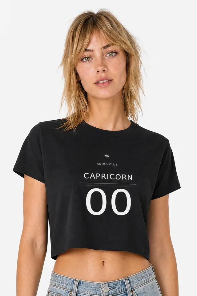 The Astro Club Crop Top on model