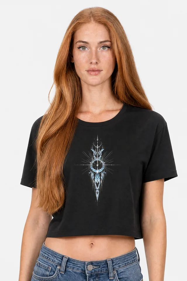 Shard Spire Crop Top on model