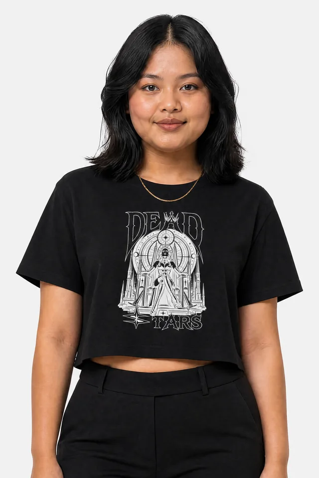 Rose Window Crop Top on model