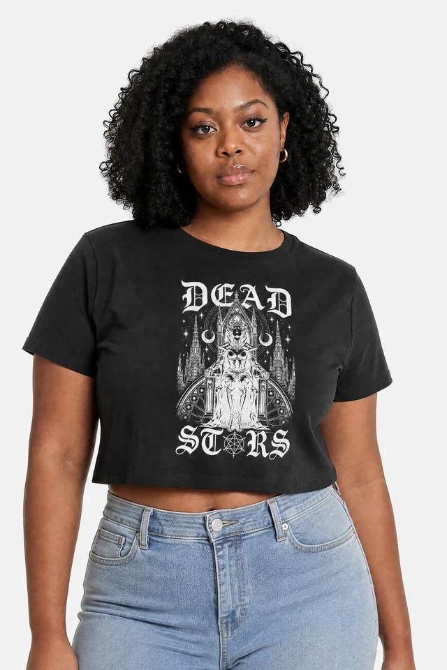 Twin Spires Crop Top on model