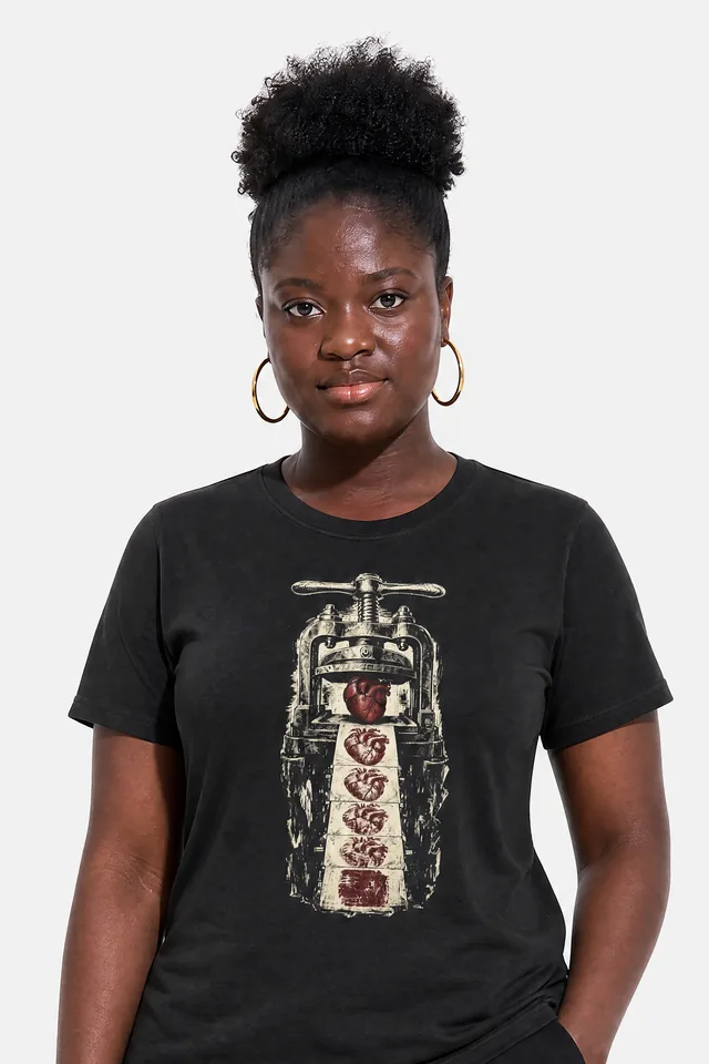 Heart Press Tee on model