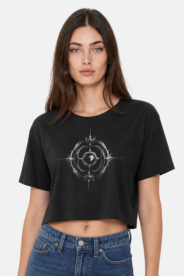 Thorn Orbit Crop Top on model